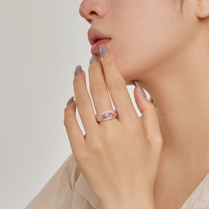 [Solara Jewelry ]ラディアント カラフル ラディアントカット デイリーリング