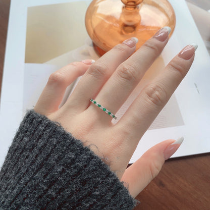 [Solara Jewelry ]絶妙なカラフルなラウンドカットテニスリング