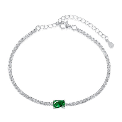 [Solara Jewelry ]Einzigartiges Smaragdschliff-Armband, 1,0 Karat, Bankett-Stil