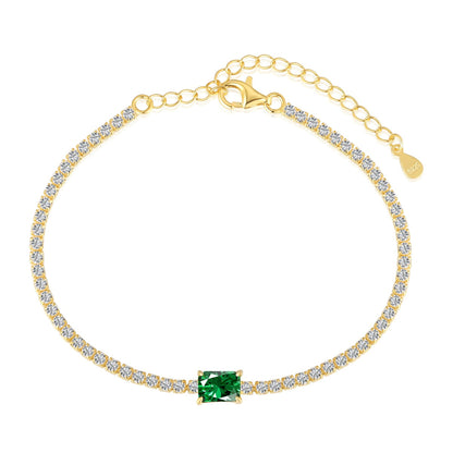 [Solara Jewelry ]Einzigartiges Smaragdschliff-Armband, 1,0 Karat, Bankett-Stil
