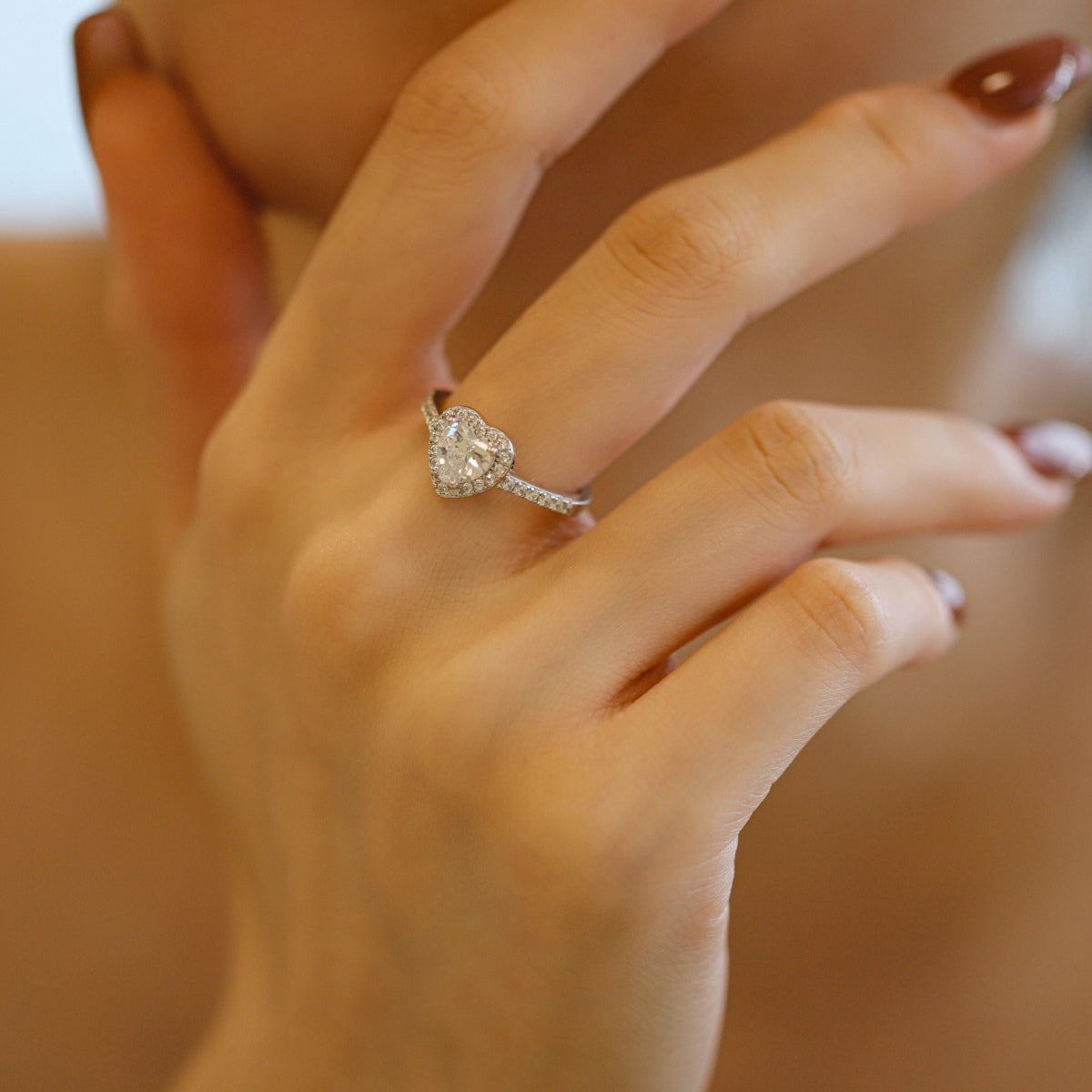 [Solara Jewelry ]エタニティ スプラッシュ ロマンティック ハートシェイプ ラバーリング