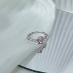 [Solara Jewelry ]1.0 Karat zierlicher, strahlender Ring mit Radiant-Schliff für jeden Tag