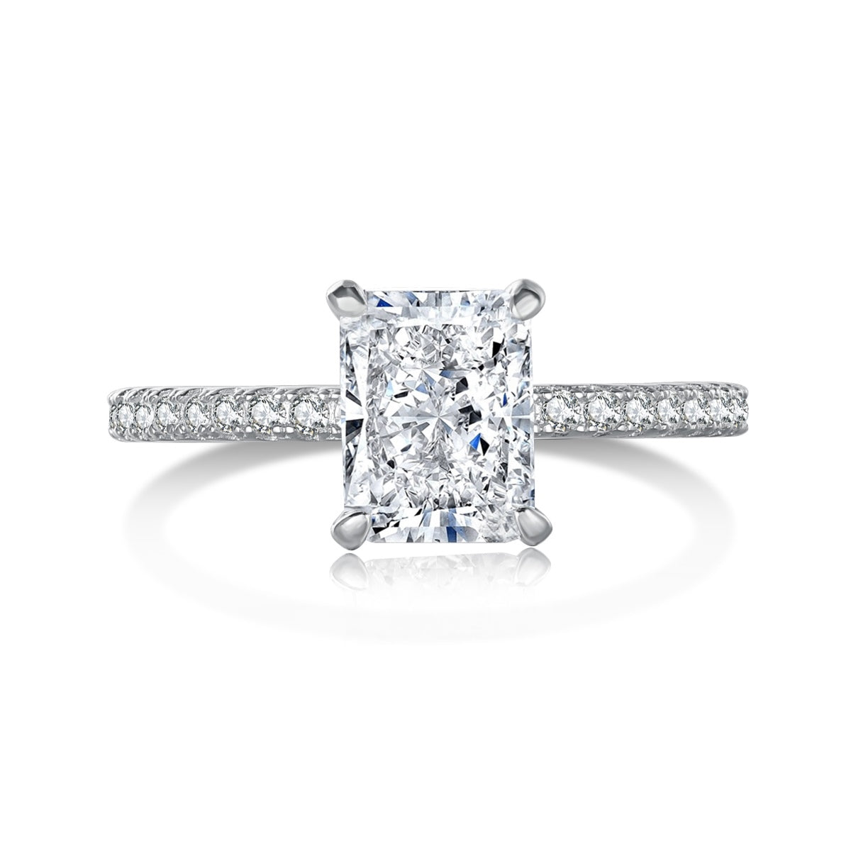 [Solara Jewelry ]2.0 Carat Dazzling Sparkling Radiant Cut Party Ring