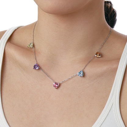 [Solara Jewelry ]煌めくカラフルなハートカットネックレス