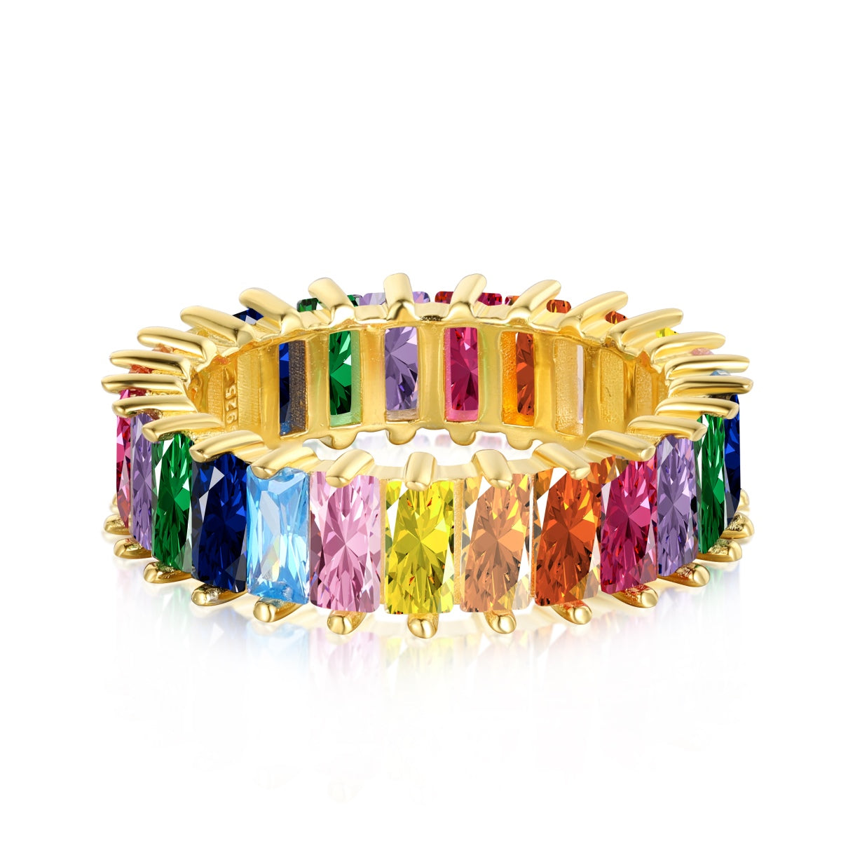 [Solara Jewelry ]Unique Colorful Radiant Cut RIng