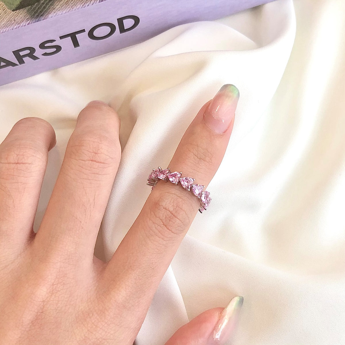 [Solara Jewelry ]0.25カラット ラディアントロマンス ハートカット ラバーリング