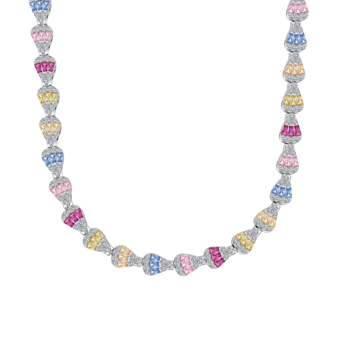 [Solara Jewelry ]輝くカラフルなレインボーネックレス