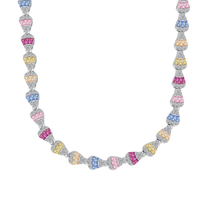 [Solara Jewelry ]輝くカラフルなレインボーネックレス