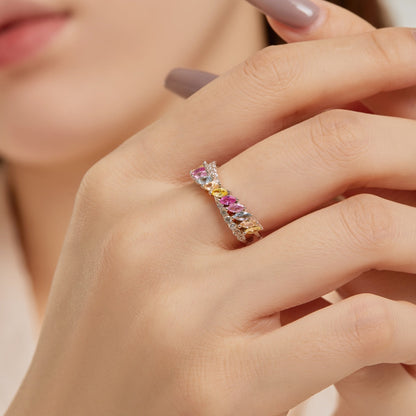 [Solara Jewelry] Einzigartiger, farbenfroher Marquise-Schliff Alltagsring