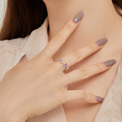[Solara Jewelry] Einzigartiger, farbenfroher Marquise-Schliff Alltagsring