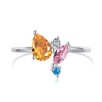 [Solara Jewelry ]Radiant Colorful Multi Cut Daily Ring