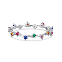 [Solara Jewelry ]Radiant Colorful Round Cut Daily Ring