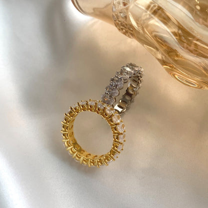 [Solara Jewelry ]Ornate Oval Cut Tennis Ring