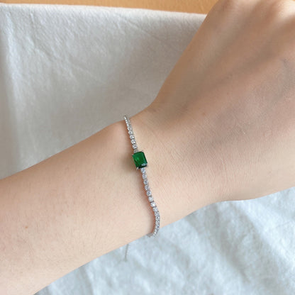 [Solara Jewelry ]Einzigartiges Smaragdschliff-Armband, 1,0 Karat, Bankett-Stil
