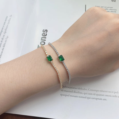 [Solara Jewelry ]Einzigartiges Smaragdschliff-Armband, 1,0 Karat, Bankett-Stil
