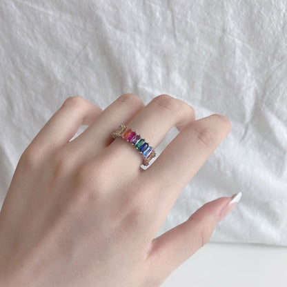 [Solara Jewelry ]Unique Colorful Radiant Cut RIng