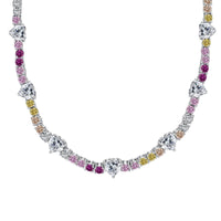 [Solara Jewelry ]Delicate Colorful Rainbow Tennis Chain