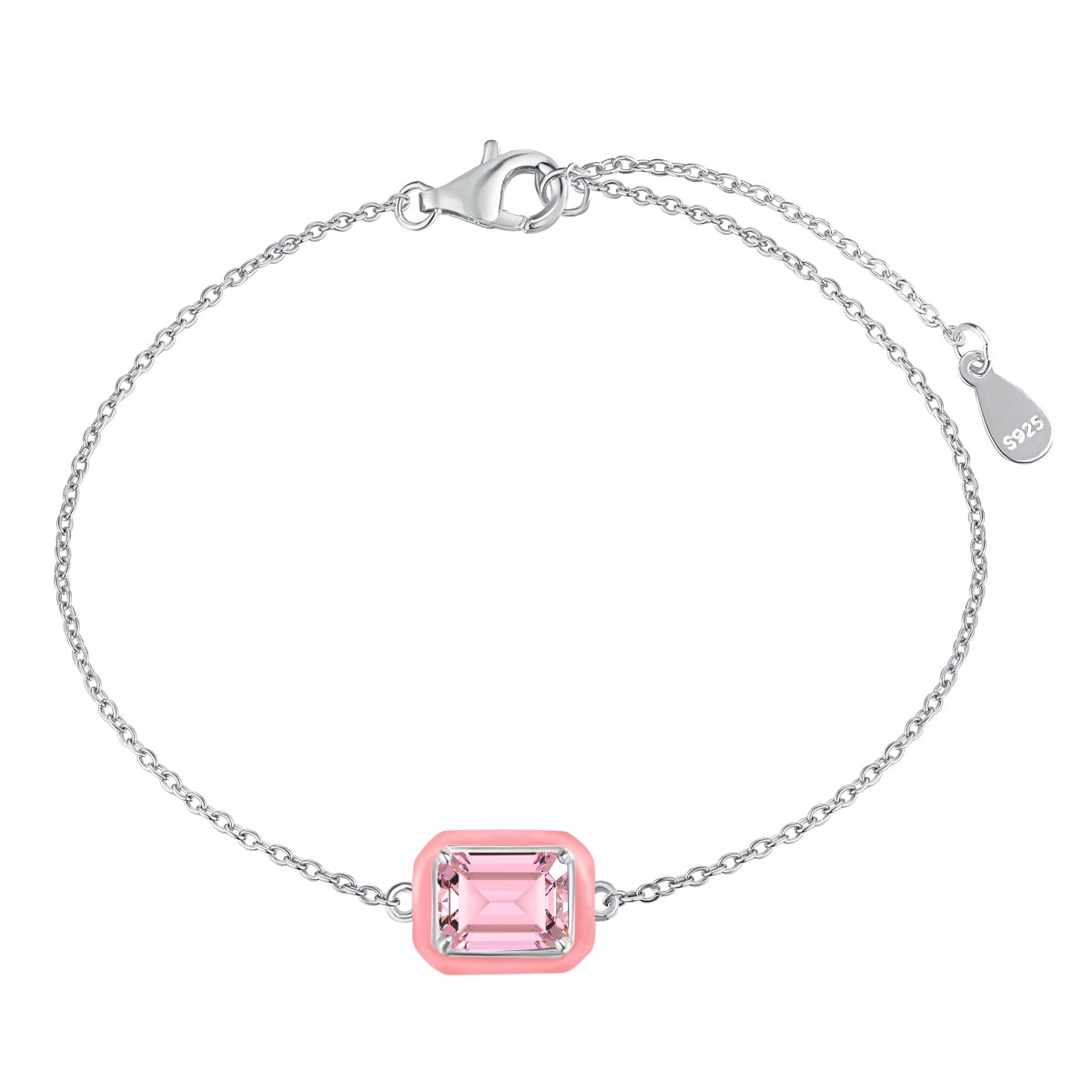[Solara Jewelry ]2.0 Karat funkelndes, farbenfrohes Armband im Smaragdschliff für den Alltag