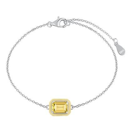[Solara Jewelry ]2.0 Karat funkelndes, farbenfrohes Armband im Smaragdschliff für den Alltag
