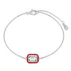 [Solara Jewelry ]2.0 Karat funkelndes, farbenfrohes Armband im Smaragdschliff für den Alltag