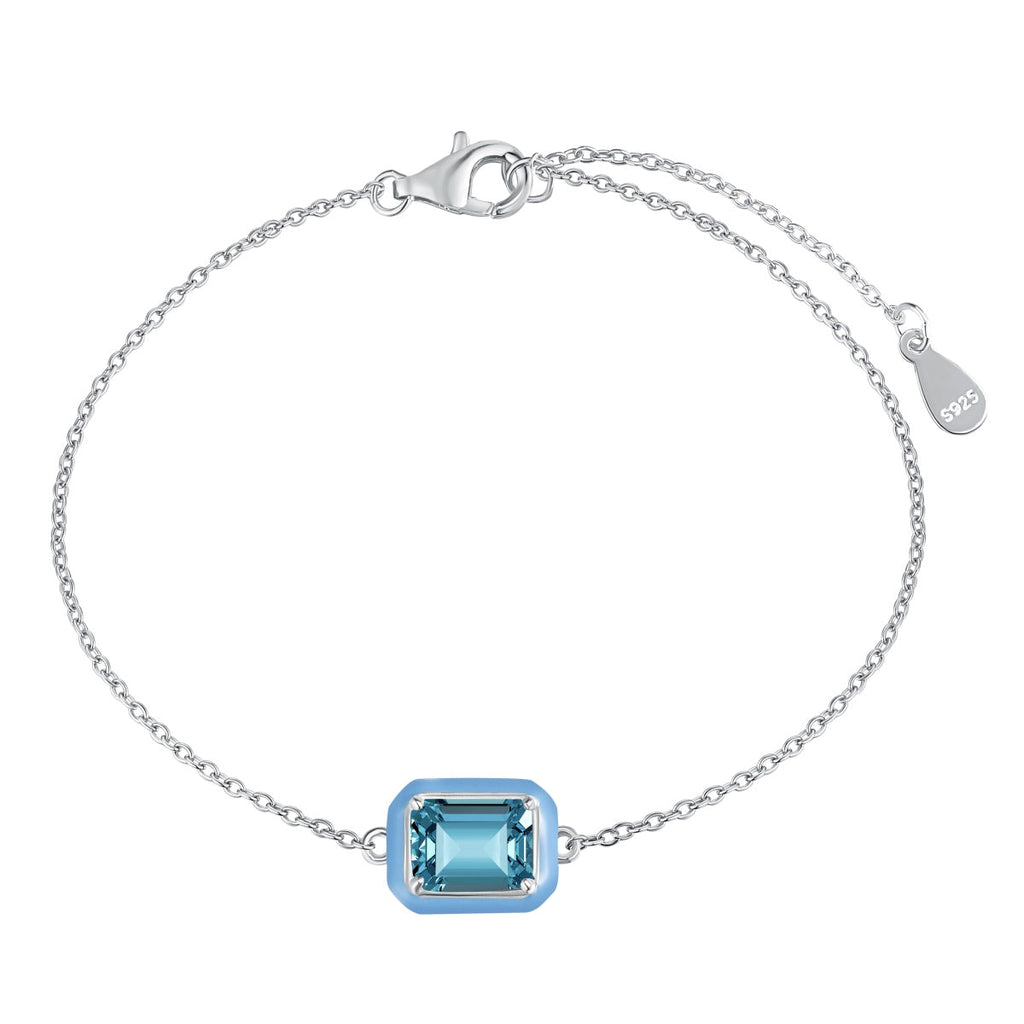 [Solara Jewelry ]2.0 Karat funkelndes, farbenfrohes Armband im Smaragdschliff für den Alltag