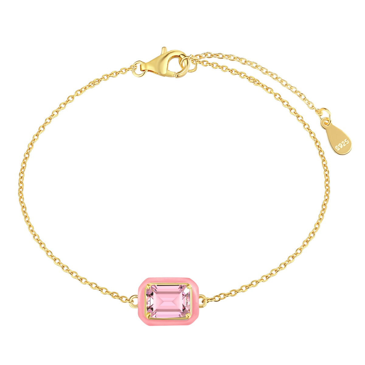 [Solara Jewelry ]2.0 Karat funkelndes, farbenfrohes Armband im Smaragdschliff für den Alltag