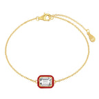 [Solara Jewelry ]2.0 Karat funkelndes, farbenfrohes Armband im Smaragdschliff für den Alltag