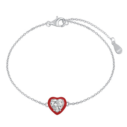 [Solara Schmuck] Funkelndes romantisches Herzform-Liebhaber-Armband