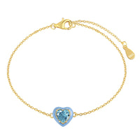 [Solara Jewelry ]Sparkling Romantic Heart Shape Lover Bracelet