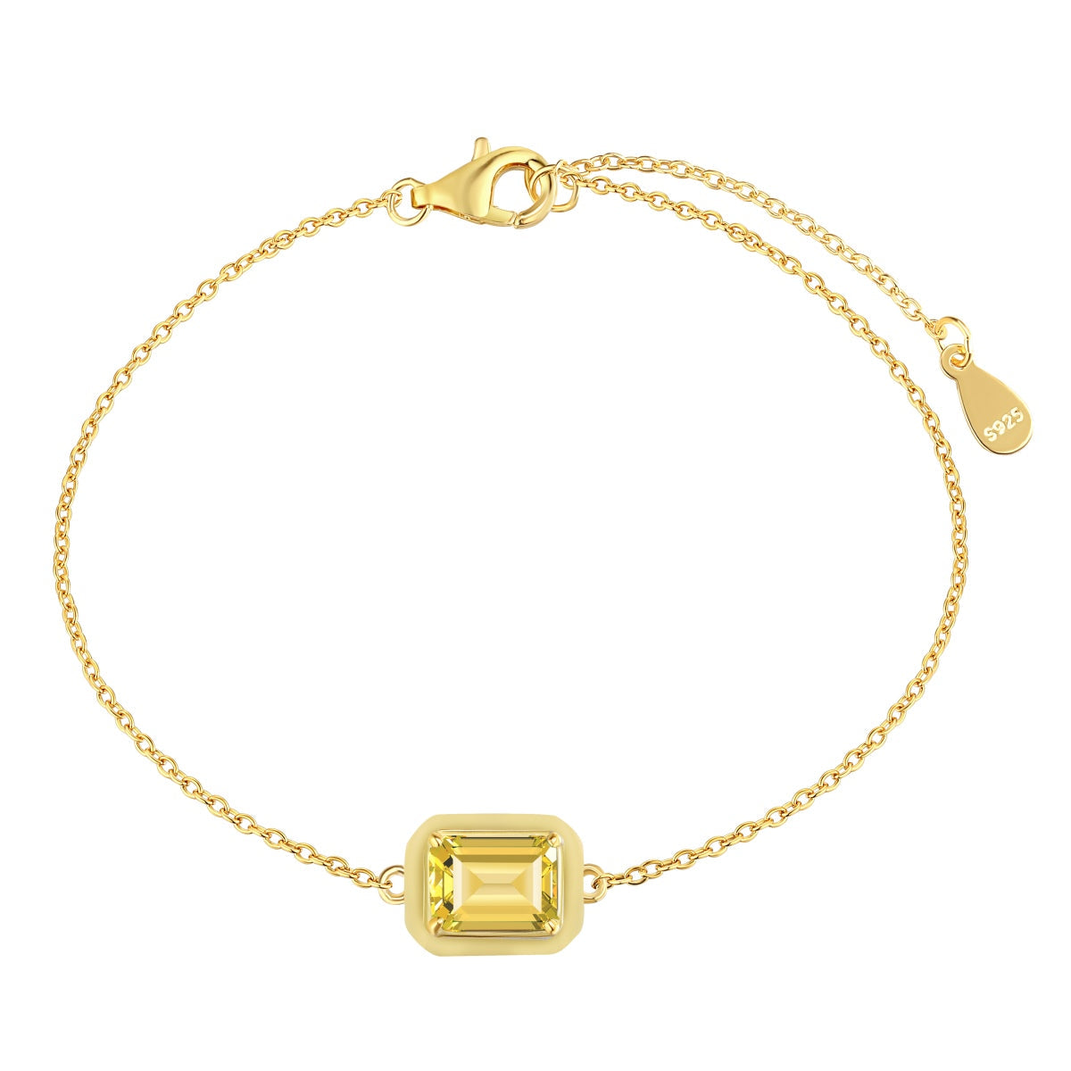 [Solara Jewelry ]2.0 Karat funkelndes, farbenfrohes Armband im Smaragdschliff für den Alltag