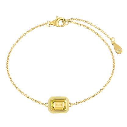 [Solara Jewelry ]2.0 Karat funkelndes, farbenfrohes Armband im Smaragdschliff für den Alltag