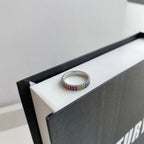[Solara Jewelry] ユニーク カラフル ラウンドカット テニスリング