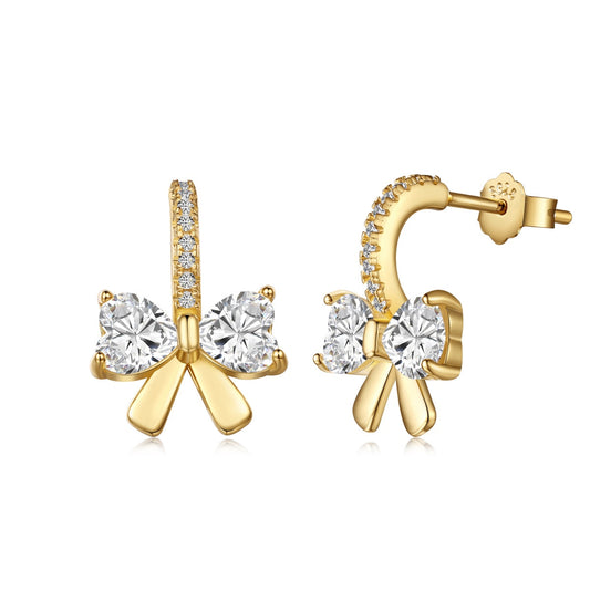 [Solara Jewelry ]Exquisite Ohrringe mit herzförmigem Schleifendesign
