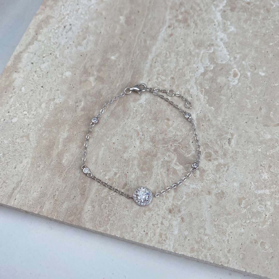 [Solara Jewelry ]輝くラウンドカットシェイプブレスレット