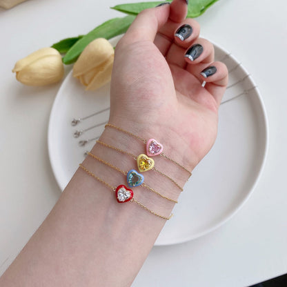 [Solara Schmuck] Funkelndes romantisches Herzform-Liebhaber-Armband