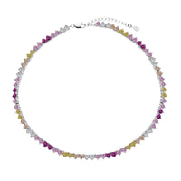 [Solara Jewelry ]Sparkling Colorful Full Heart Tennis Necklace