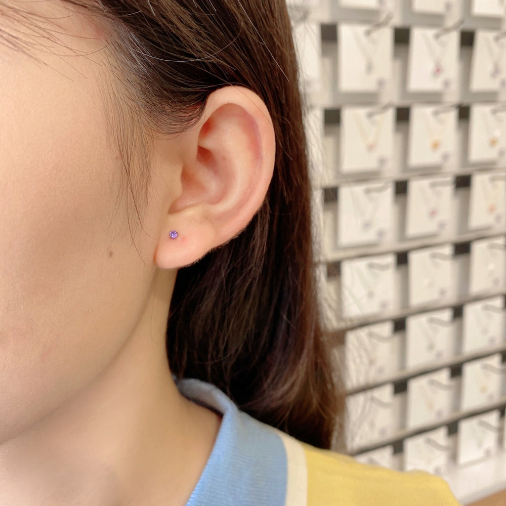 [ソララジュエリー] 繊細なソリティアピアス