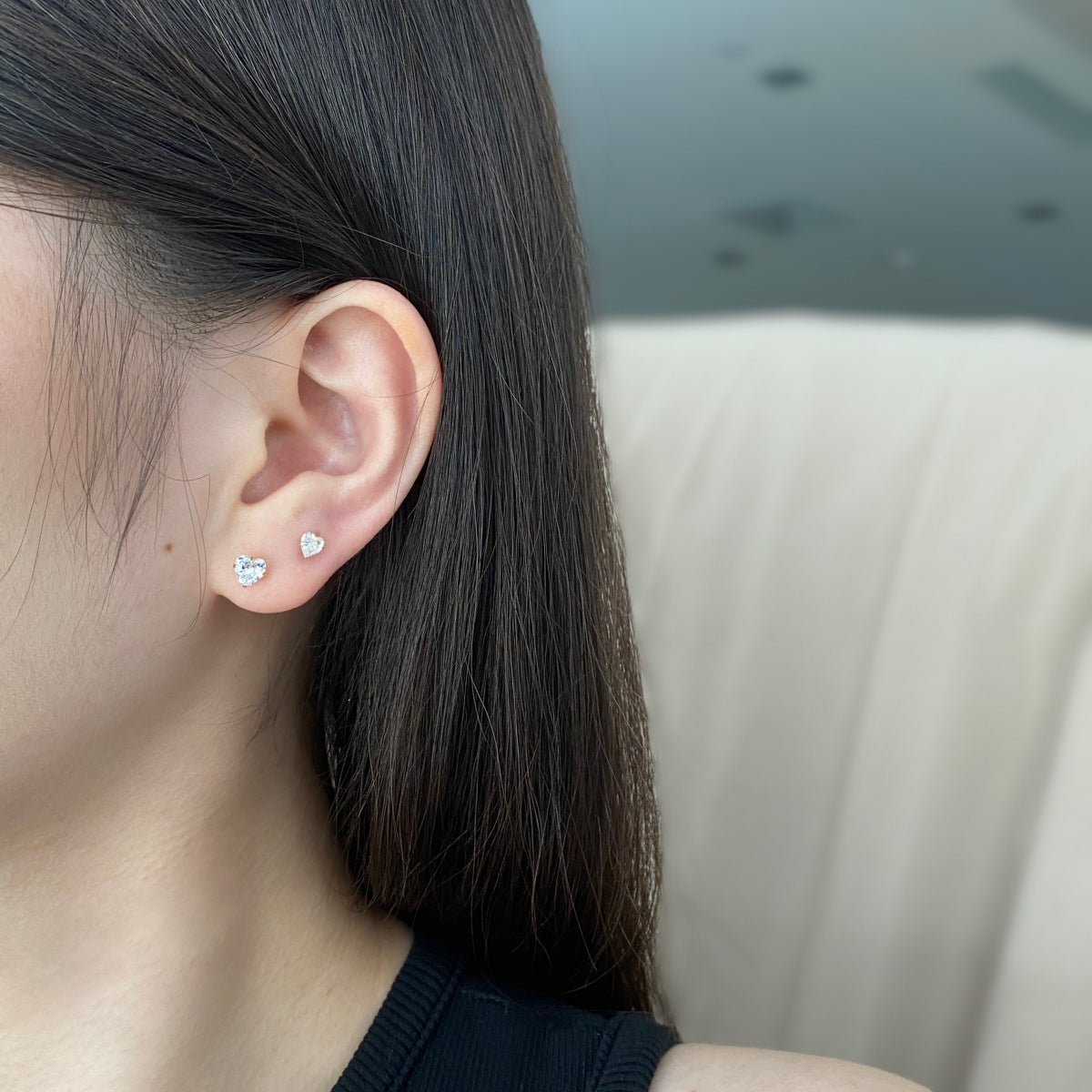 [Solara Jewelry ]煌めくハート型シンプルピアス