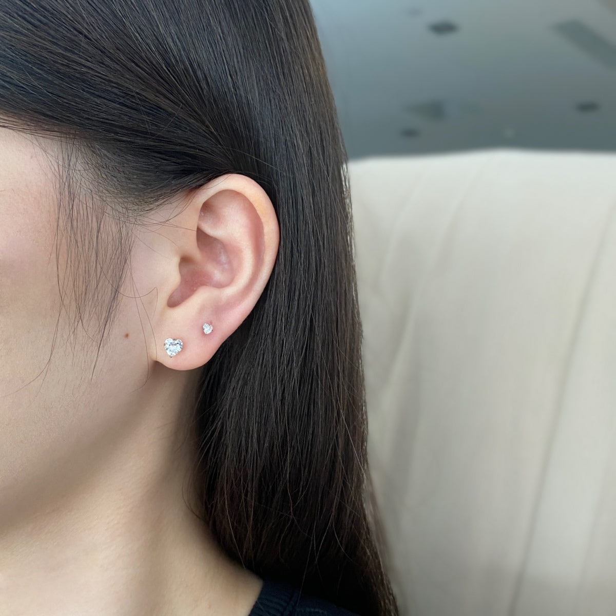 [Solara Jewelry ]煌めくハート型シンプルピアス