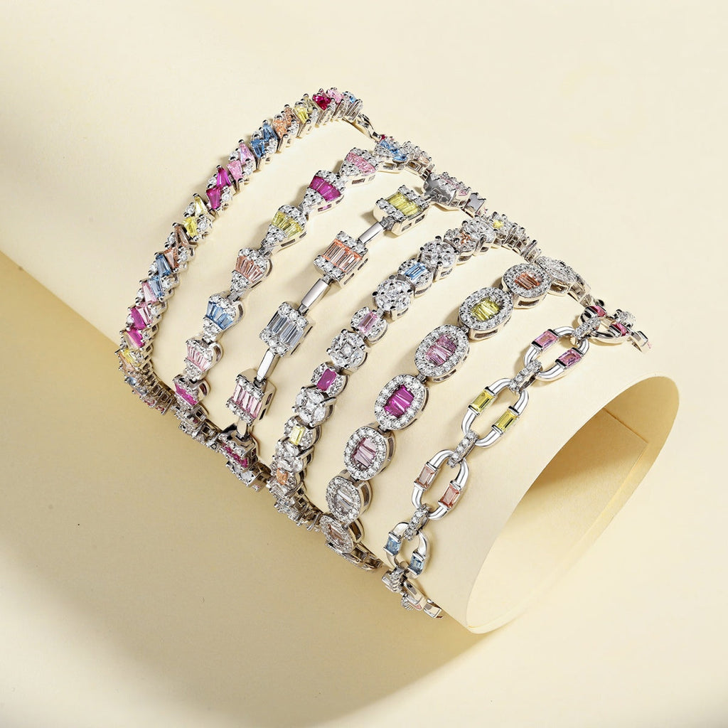 [Solara Schmuck] Verziertes, funkelndes Partyarmband mit Facettenschliff