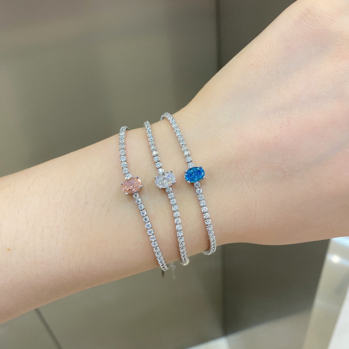 [Solara Schmuck] Exquisites ovales Armband mit 0,75 Karat für jeden Tag