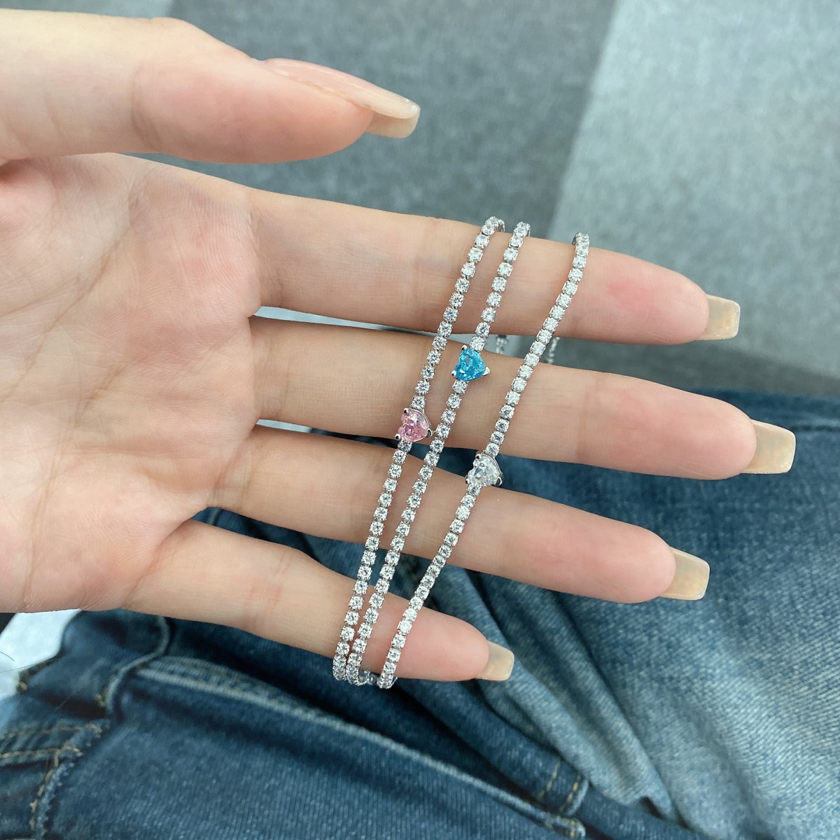 [Solara Jewelry ]0,5 Karat Elegantes, romantisches Armband in Herzform für Liebende
