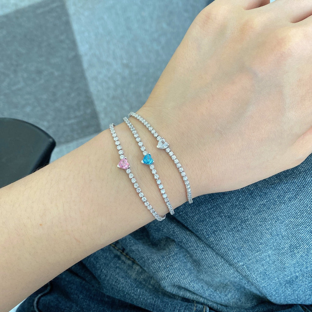 [Solara Jewelry ]0,5 Karat Elegantes, romantisches Armband in Herzform für Liebende