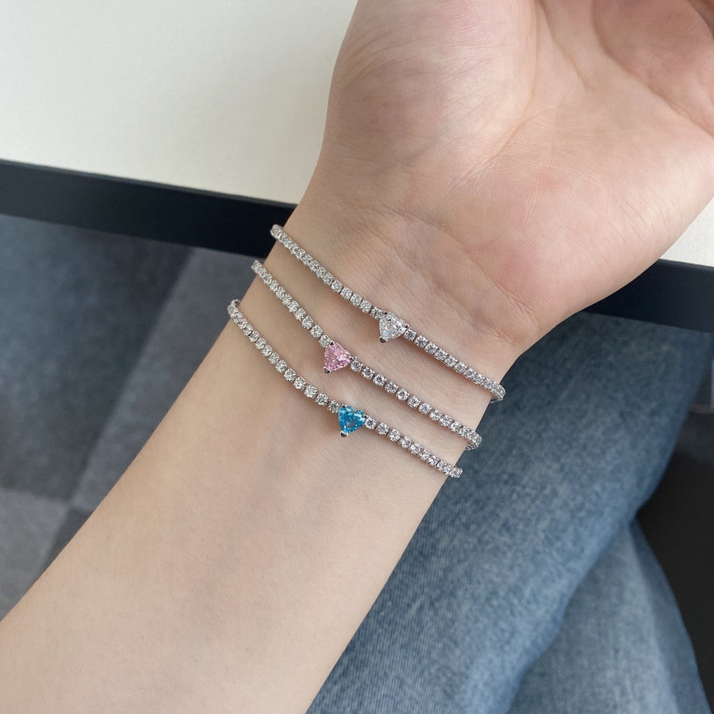 [Solara Jewelry ]0,5 Karat Elegantes, romantisches Armband in Herzform für Liebende
