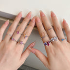 [Solara Schmuck] Strahlender bunter Multi-Schliff Alltagsring