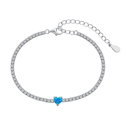 [Solara Jewelry ]0,5 Karat Elegantes, romantisches Armband in Herzform für Liebende