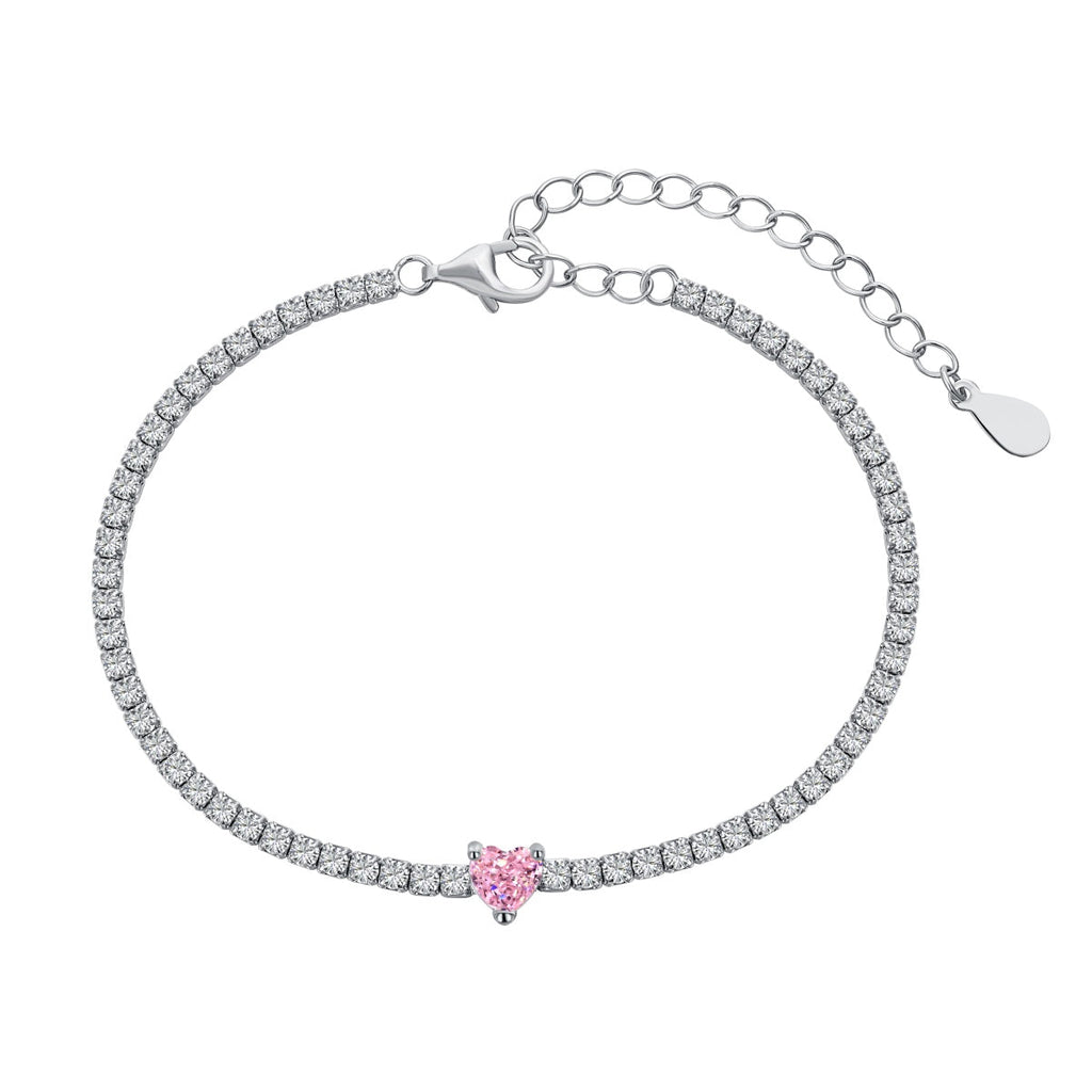 [Solara Jewelry ]0,5 Karat Elegantes, romantisches Armband in Herzform für Liebende