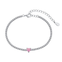 [Solara Jewelry ]0.5 Carat Elegant Romantic Heart Shape Lover Bracelet