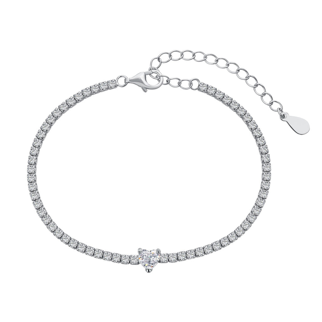 [Solara Jewelry ]0,5 Karat Elegantes, romantisches Armband in Herzform für Liebende