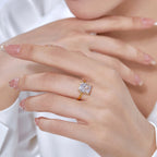 [Solara Jewelry ]4,0 Karat aufwendiger, bezaubernder Radiand-Schliff Banquet Ring